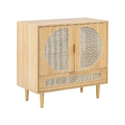 Beliani Sideboard POTOSI - Lichte Houtkleur Rotan