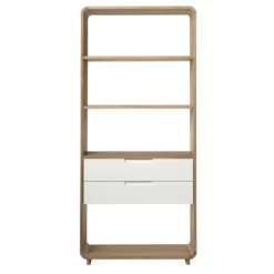 Giga Meubel Boekenkast Naturel - 30x82x194cm - Eikenhout - Kast Amalfi