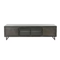 Industrieel TV-meubel Finye Zwart Metaal 180x40x50 Cm 180x180x50 Cm Metaal