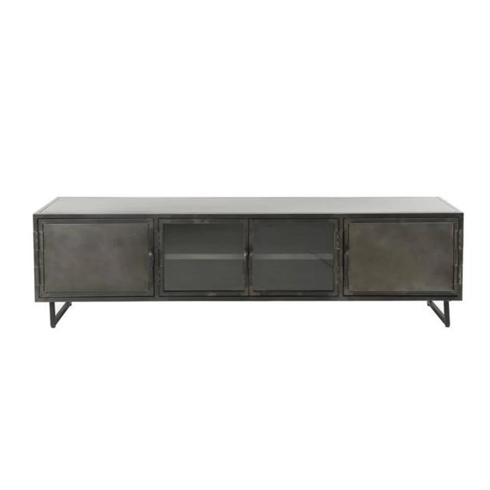 Industrieel TV-meubel Finye Zwart Metaal 180x40x50 Cm 180x180x50 Cm Metaal