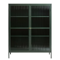 Giga Meubel Vitrinekast Groen - 40x110,9x140cm - Metaal - Kast Bronco