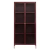 Giga Meubel Vitrinekast Rood - 40x90x190cm - Metaal - Kast Bronco