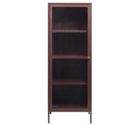 Giga Meubel Vitrinekast Rood - 40x58x160cm - Metaal - Kast Bronco