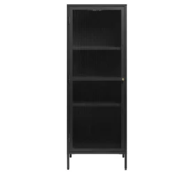 Giga Meubel Vitrinekast Zwart - 40x58x160cm - Metaal - Kast Bronco
