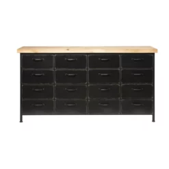 Rootsmann 16 Ladekast Zwart - Dressoir Metaal & Hout - Metaal