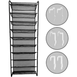 O'DADDY® Hangend Schoenenrek Metaal - Opdek En Stompe Deur - 20x51x182