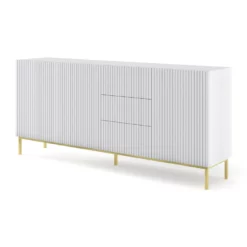 Dressoir Ravenna B Foil MDF 89x200x42 Wit/Goud