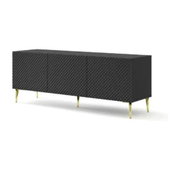 TV Meubel Ravenna C Diamond 56x150x42 Zwart/Goud