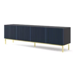 TV Meubel Ravenna F Painted MDF 58x200x42 Blauw/Goud