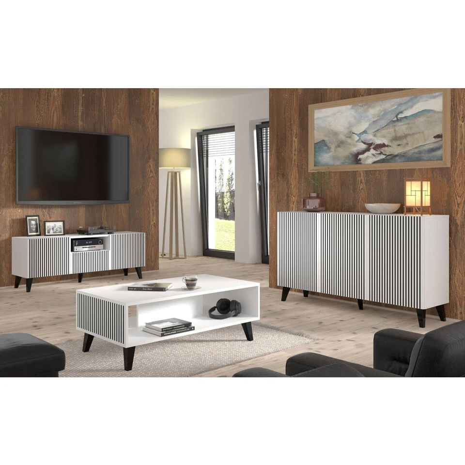 TV Meubel Ravenna P Painted MDF 56x150x42 Wit - Afbeelding 4