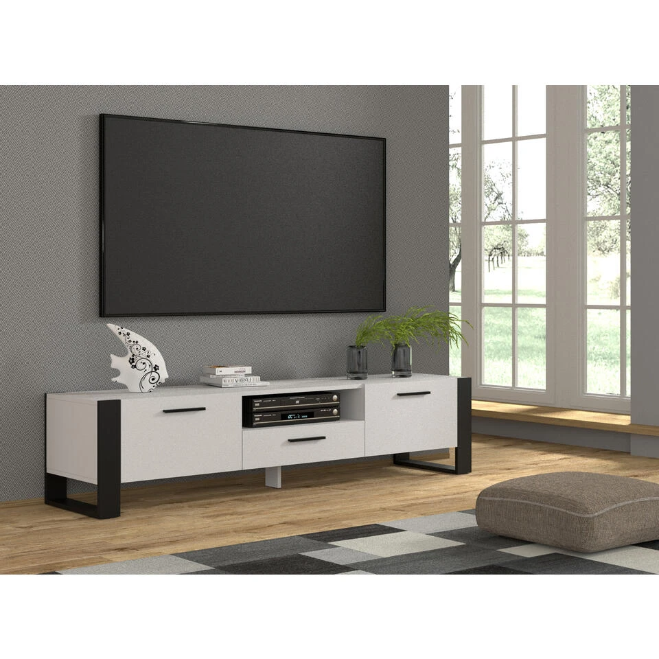 TV Meubel Nuka 48x200x43 Wit - Afbeelding 3