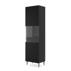 Vitrinekast Ravenna B Foil MDF 215x60x42 Zwart