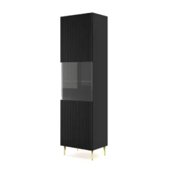 Vitrinekast Ravenna B Foil MDF 215x60x42 Zwart/Goud