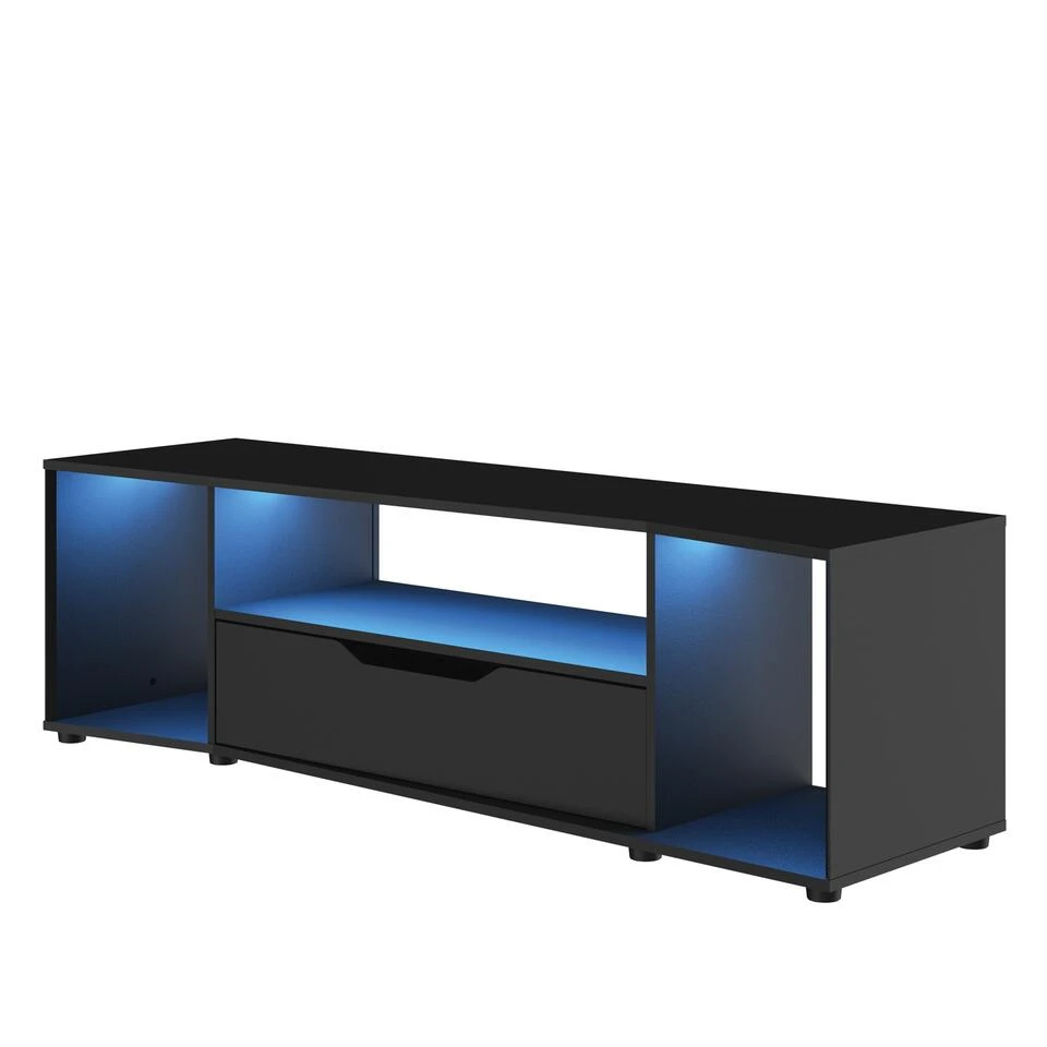 Diagone TV-meubel Hack - Voor Gamers - 163cm - Zwart - Afbeelding 2