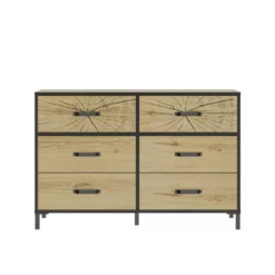 Diagone Ladekast Armor - 6 Laden - Zwart/eikenkleur