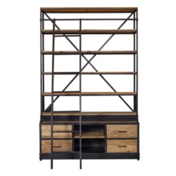 Boekenkast Lincoln 160 X 245cm - Mangohout - Bruin - Rechthoekig