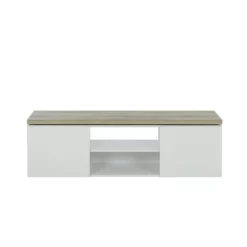 Diagone TV-meubel Mike - 150 Cm Breed - Wit/Licht Eikenkleur