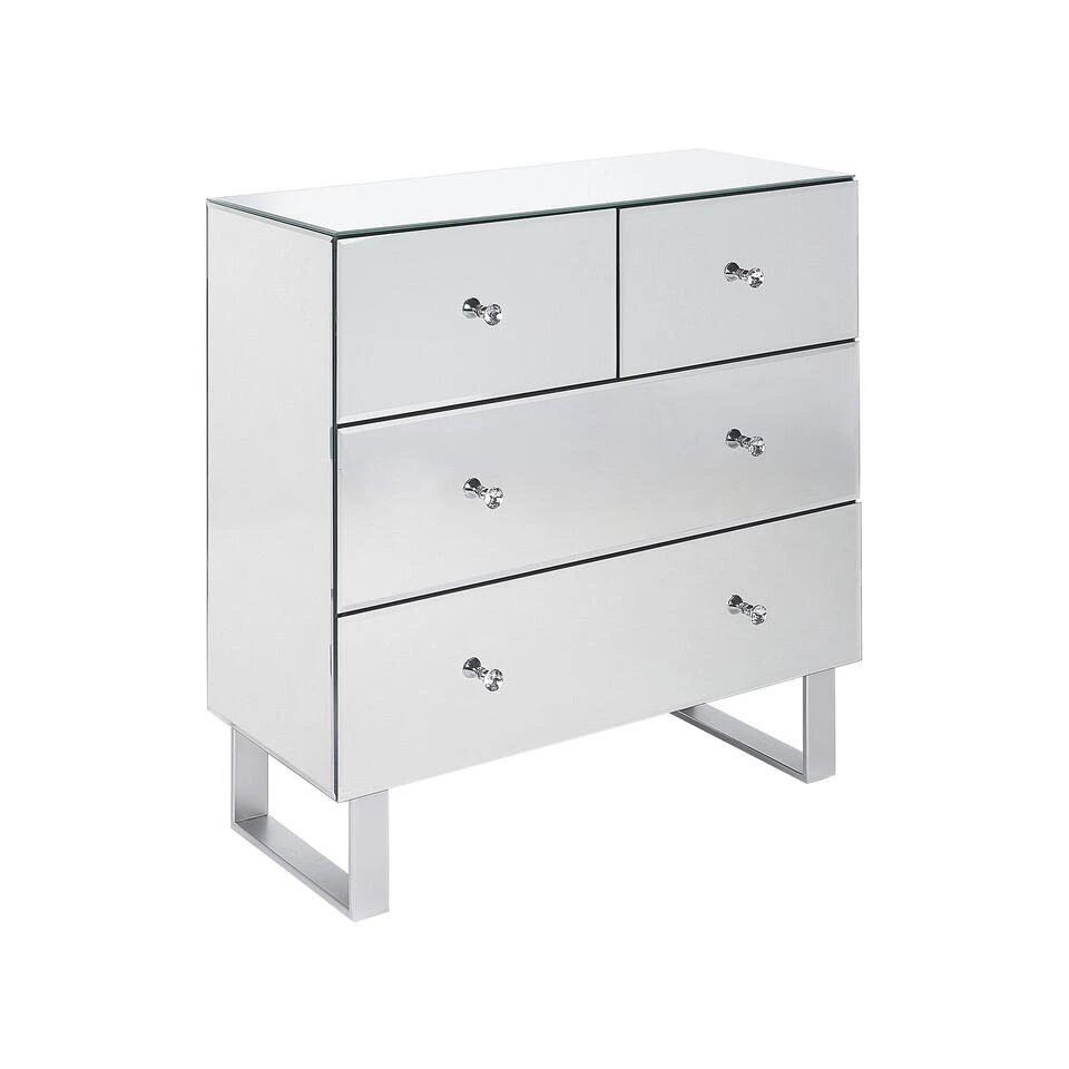Beliani Commode NESLE - Zilver Glas