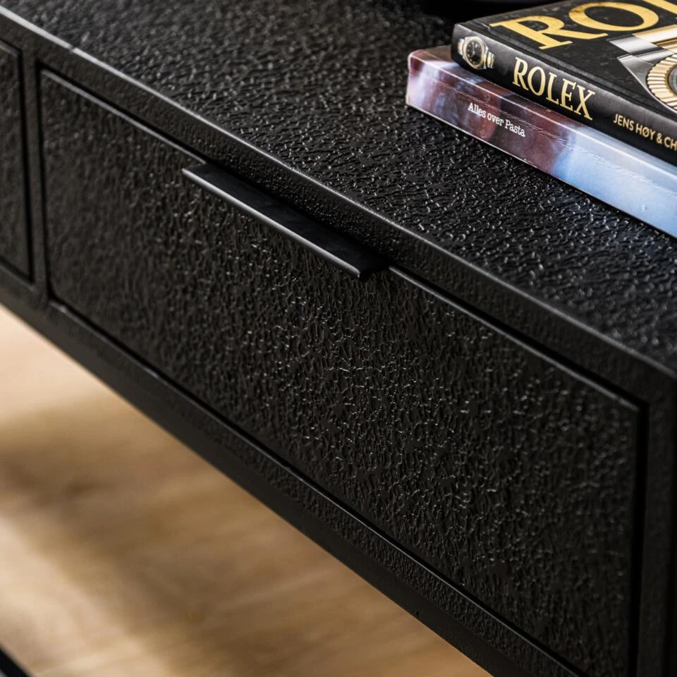 Jinthe Tv-meubel - Rechthoek - Metaal - Zwart - Afbeelding 3