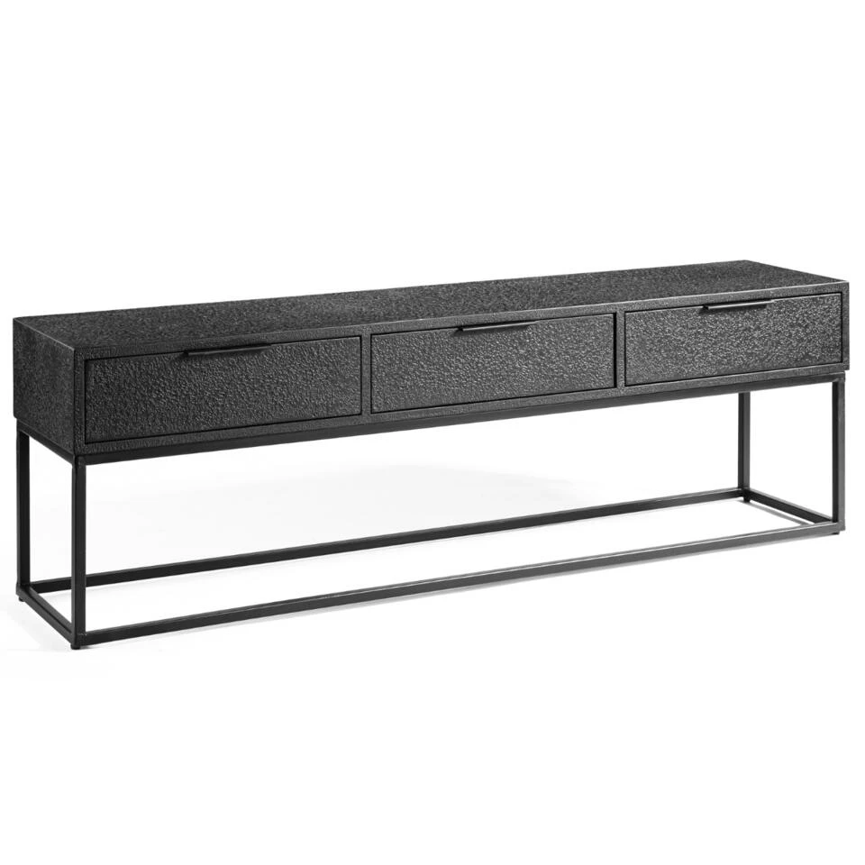 Jinthe Tv-meubel - Rechthoek - Metaal - Zwart