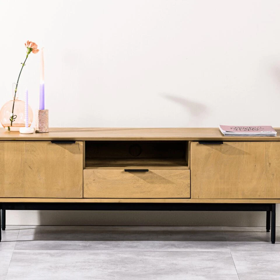 Kapur Tv-meubel 140cm - Hout - Bruin - Afbeelding 3