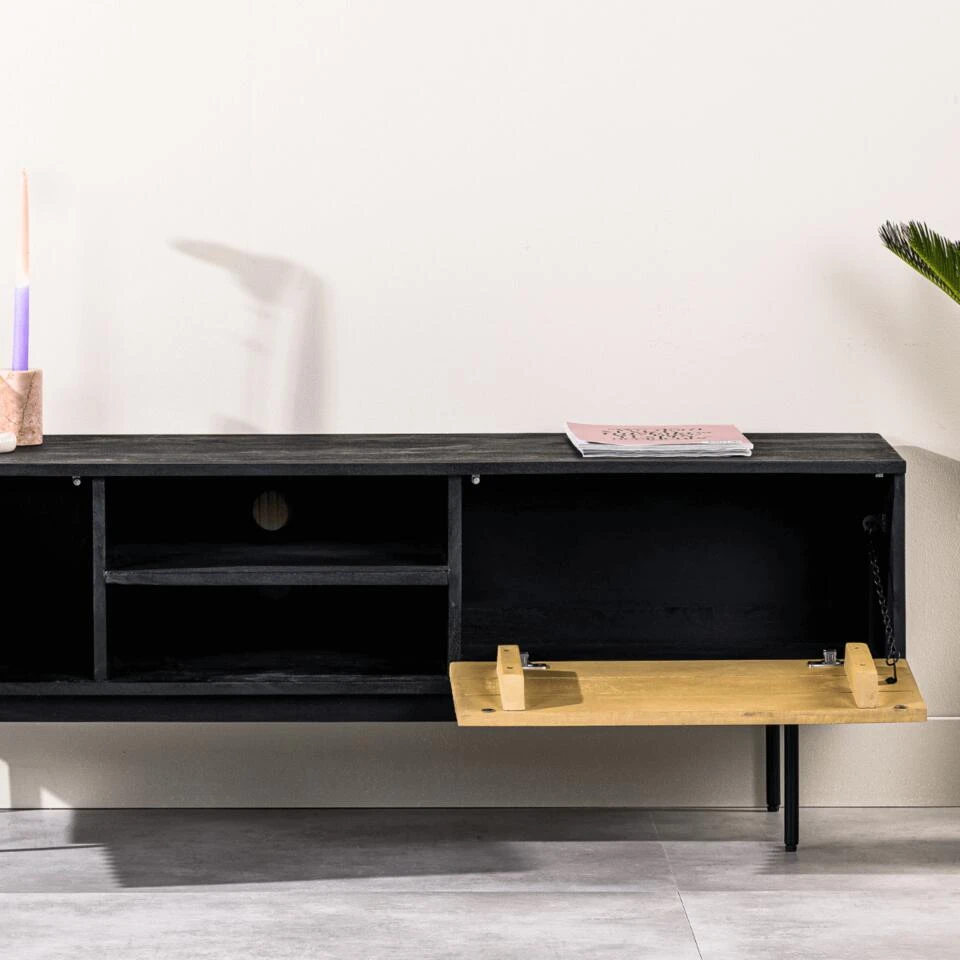 Kaplan Tv-meubel 140cm - Hout - Bruin - Afbeelding 4