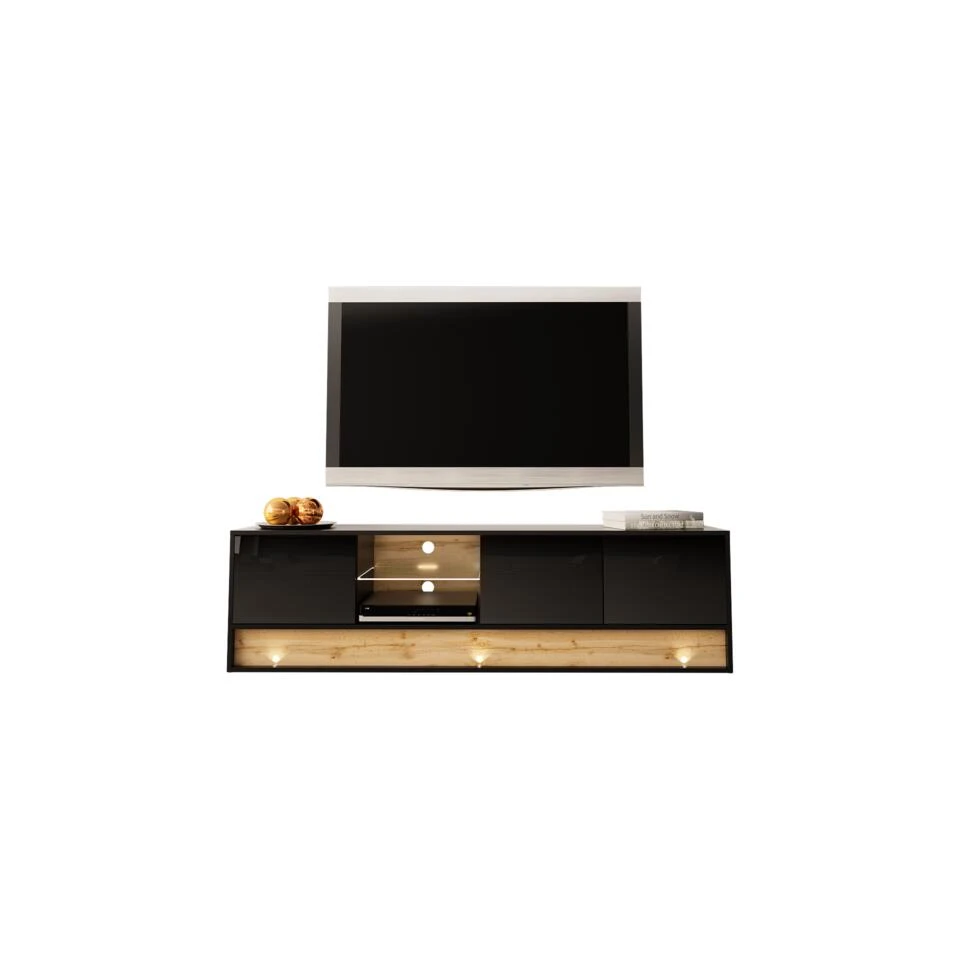 TV Meubel Vision 50x180x40 Zwart - Afbeelding 2