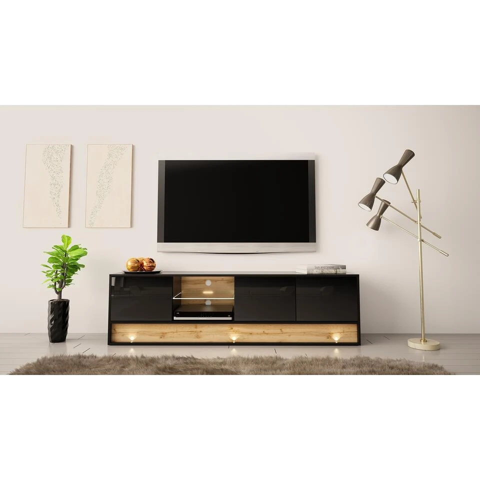 TV Meubel Vision 50x180x40 Zwart - Afbeelding 3