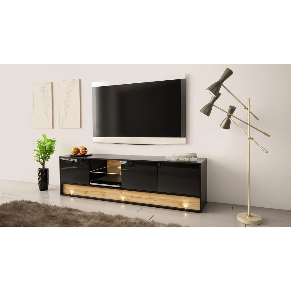 TV Meubel Vision 50x180x40 Zwart - Afbeelding 4