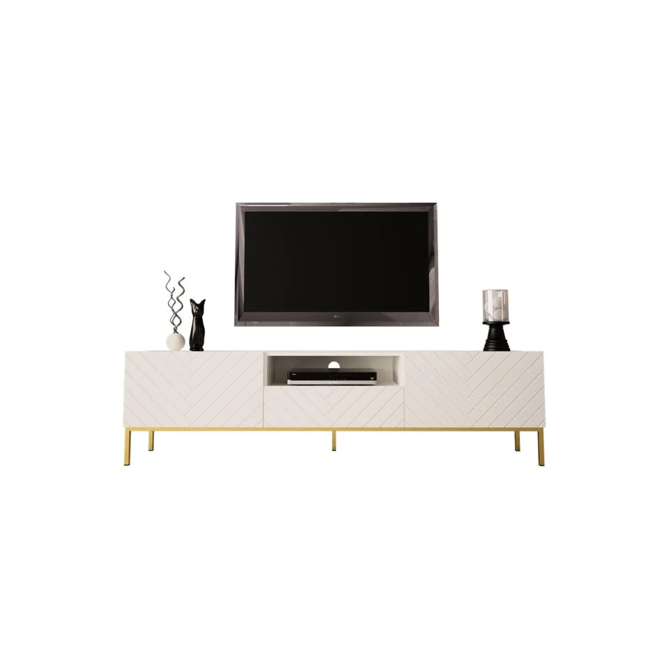 TV Meubel Gala 52x190x37 Wit - Afbeelding 2