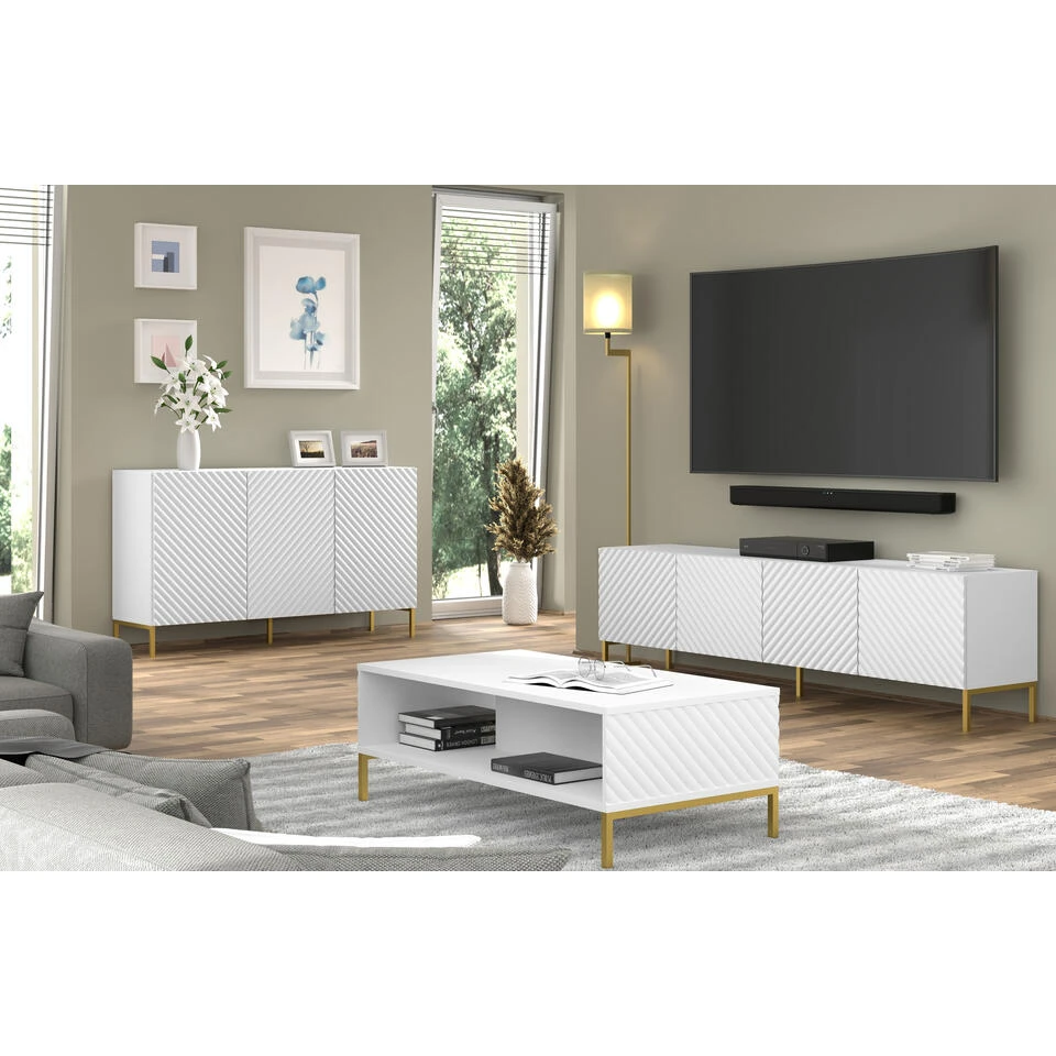 TV Meubel SURF 56x200x42 Wit - Afbeelding 2