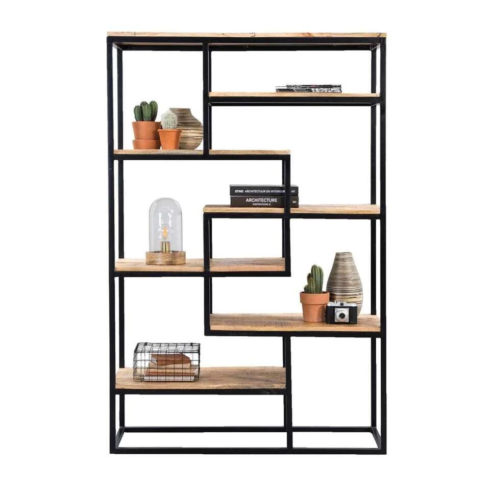 Wandmeubel Kyan - Zwart/naturel - 180x120x40 Cm - Afbeelding 4