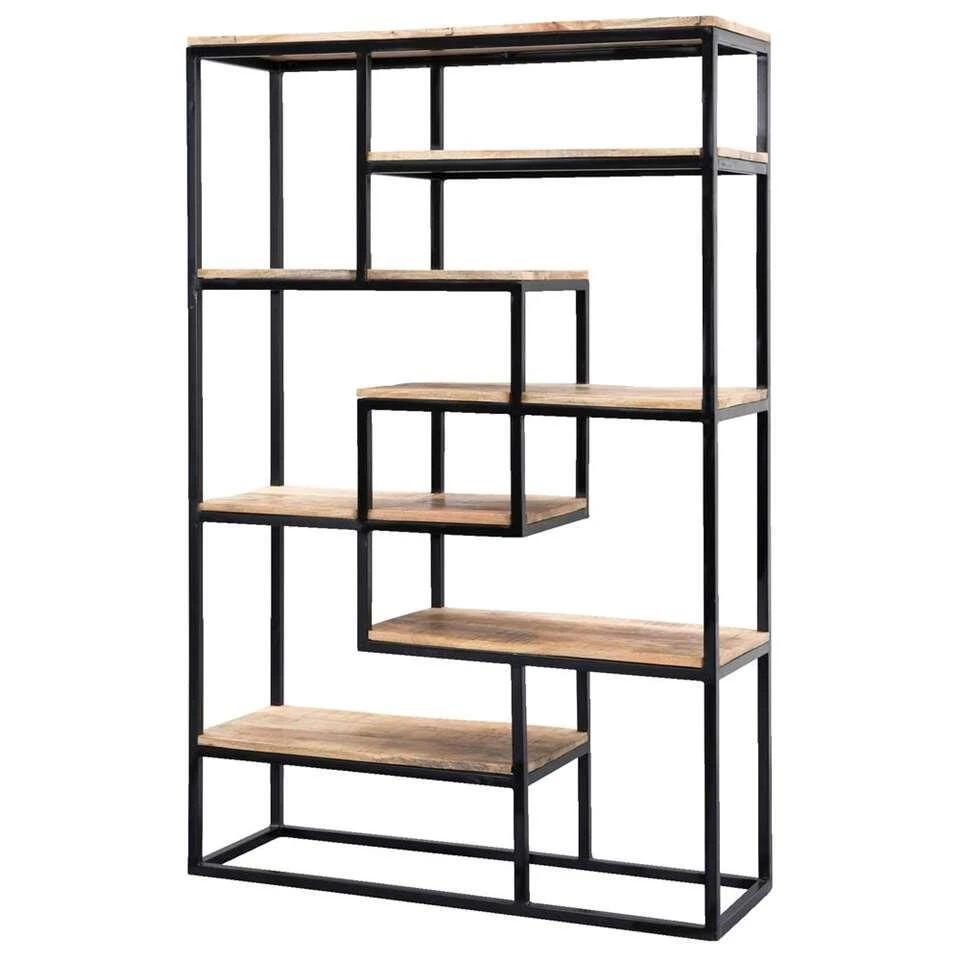 Wandmeubel Kyan - Zwart/naturel - 180x120x40 Cm - Afbeelding 3