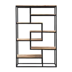 Wandmeubel Kyan - Zwart/naturel - 180x120x40 Cm