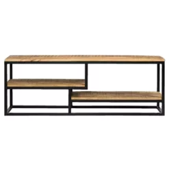 TV-dressoir Kyan - Zwart/naturel - 50x150x35 Cm