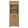 Vitrine Finn - Licht Eikenkleur - 40x71x196 Cm
