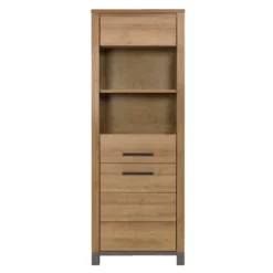 Vitrine Finn - Licht Eikenkleur - 40x71x196 Cm