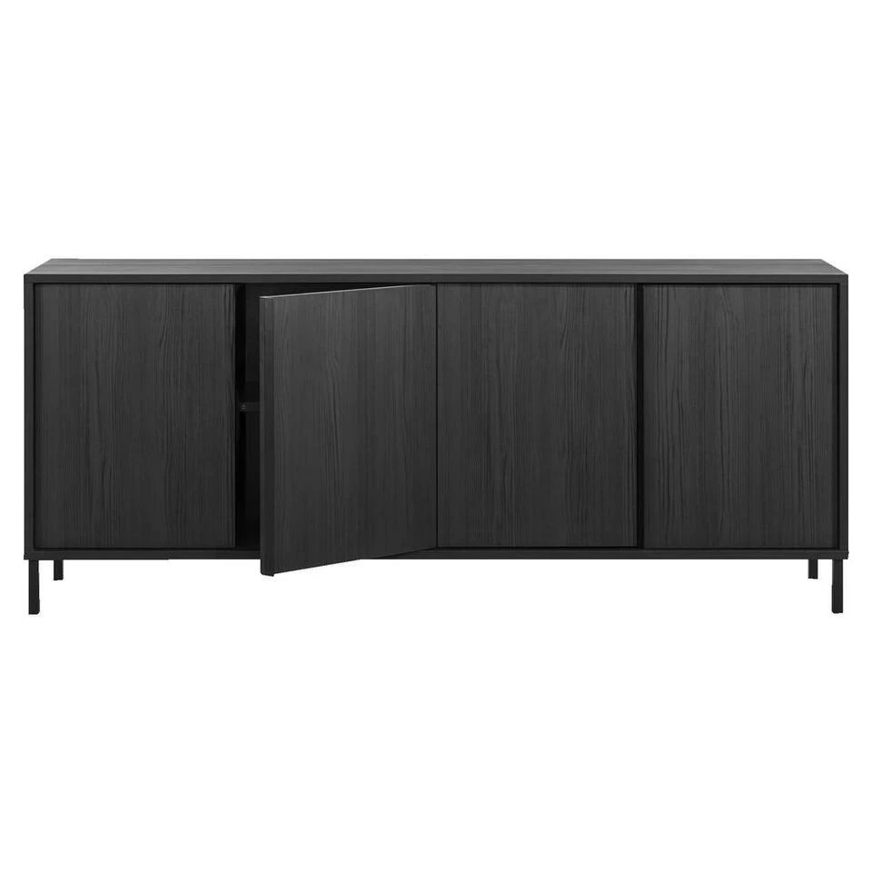 Dressoir Julia - Zwart - 86x207x40 Cm - Afbeelding 2
