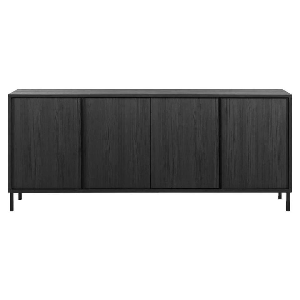 Dressoir Julia - Zwart - 86x207x40 Cm