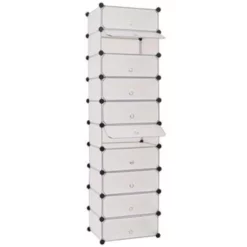 VidaXL Schoenenkast Met 10 Ineengrijpende Vakken Wit