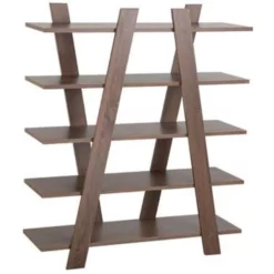 Beliani Boekenkast ESCALANTE - Donkere Houtkleur Vezelplaat