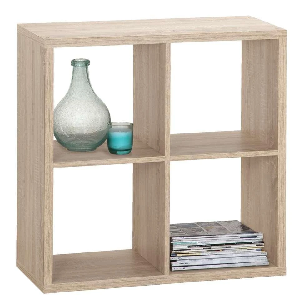 Boekenkast Parijs 2 - Eikenkleur - 73x73x33 Cm - Afbeelding 4
