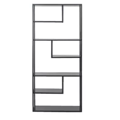 WOOOD Boeken Kast Teun - Zwart - 188x85x35 Centimeter