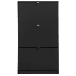 Schoenenkast Hamburg 3 Kleppen - Zwart - 123,6x70,3x24 Cm