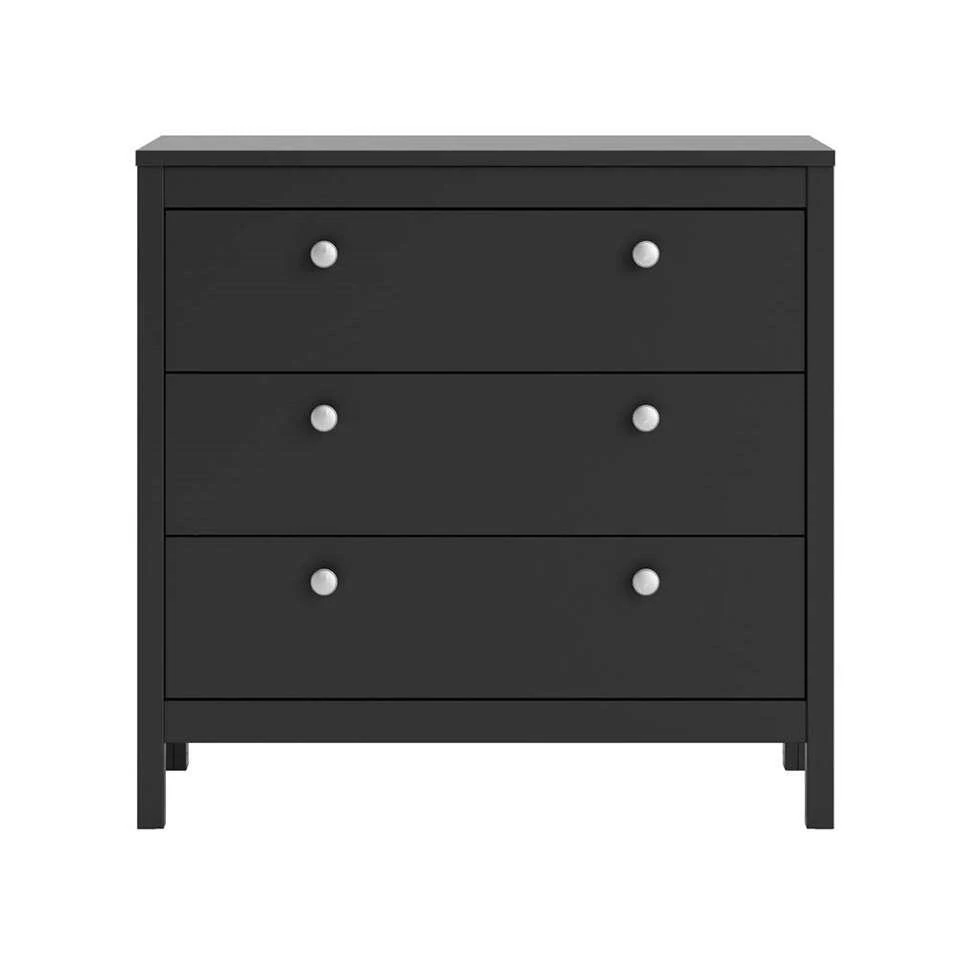 Ladekast Madeira - Zwart - 80x82x38 Cm - Afbeelding 2