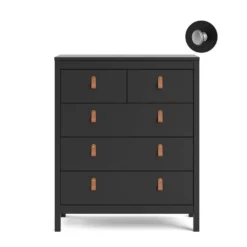 Ladekast Madeira - Zwart - 99x82x38 Cm