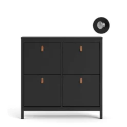 Schoenenkast Madeira - Zwart - 103x102x25 Cm