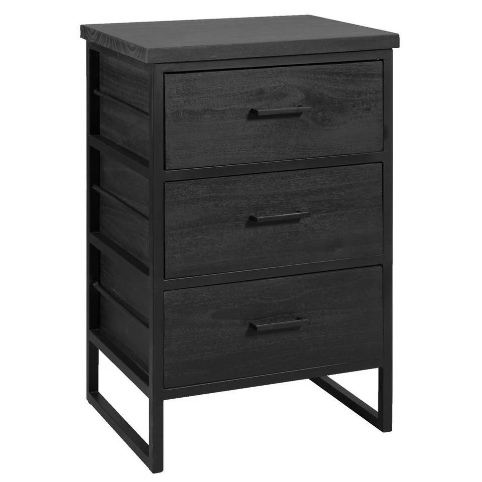 Ladekast Gijs - Zwart - 78x47,5x40 Cm - Afbeelding 2