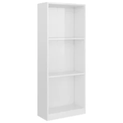 VidaXL Boekenkast Met 3 Schappen 40x24x108 Cm Spaanplaat Hoogglans Wit