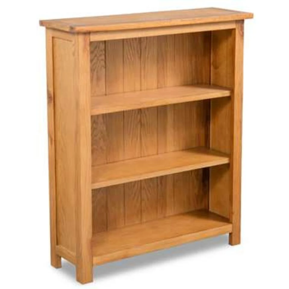 VidaXL Boekenkast Met 3 Schappen 70x22,5x82 Cm Massief Eikenhout